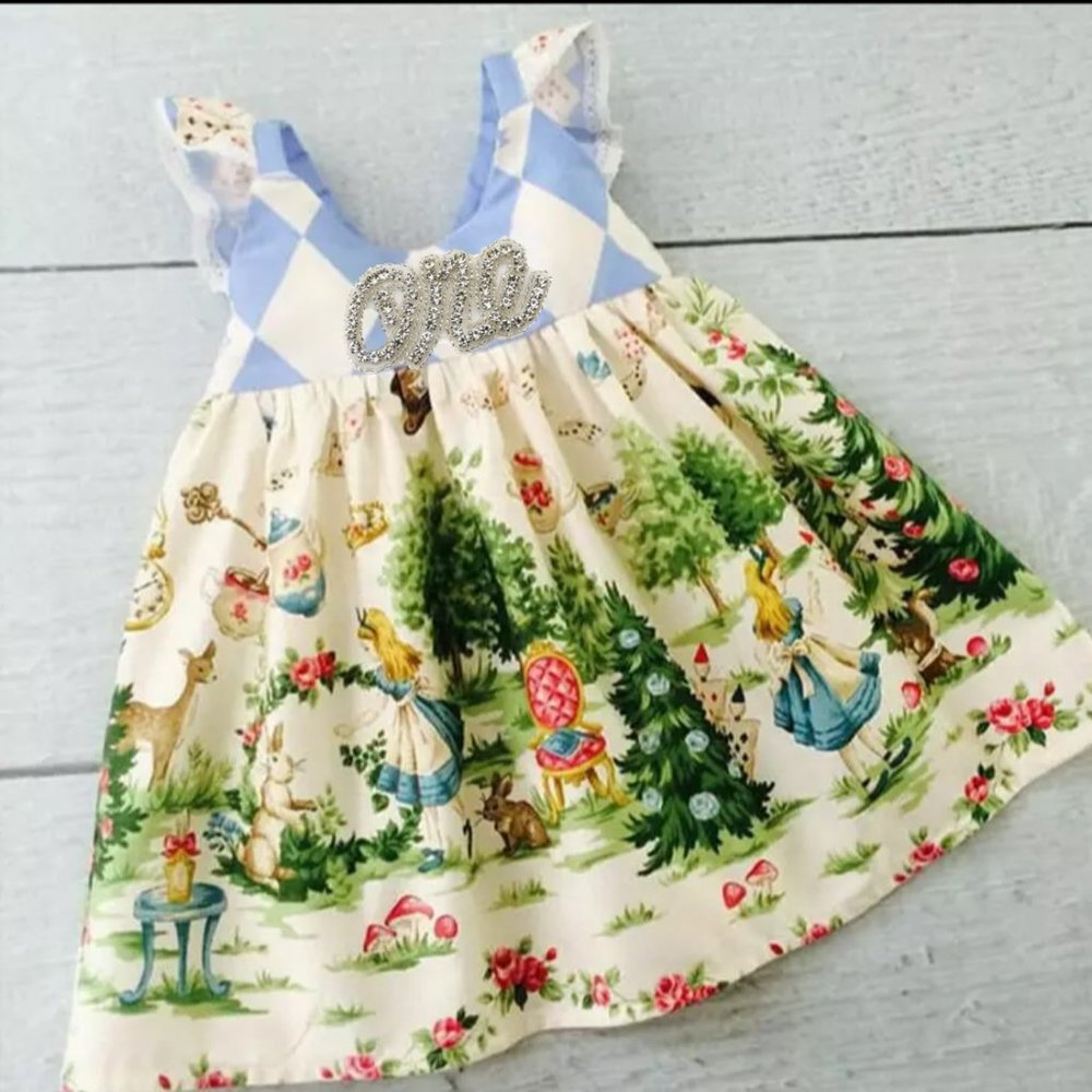 First Birthday Alice in Wonderland One Dress Outfit Clothes Alice Girl Dress
